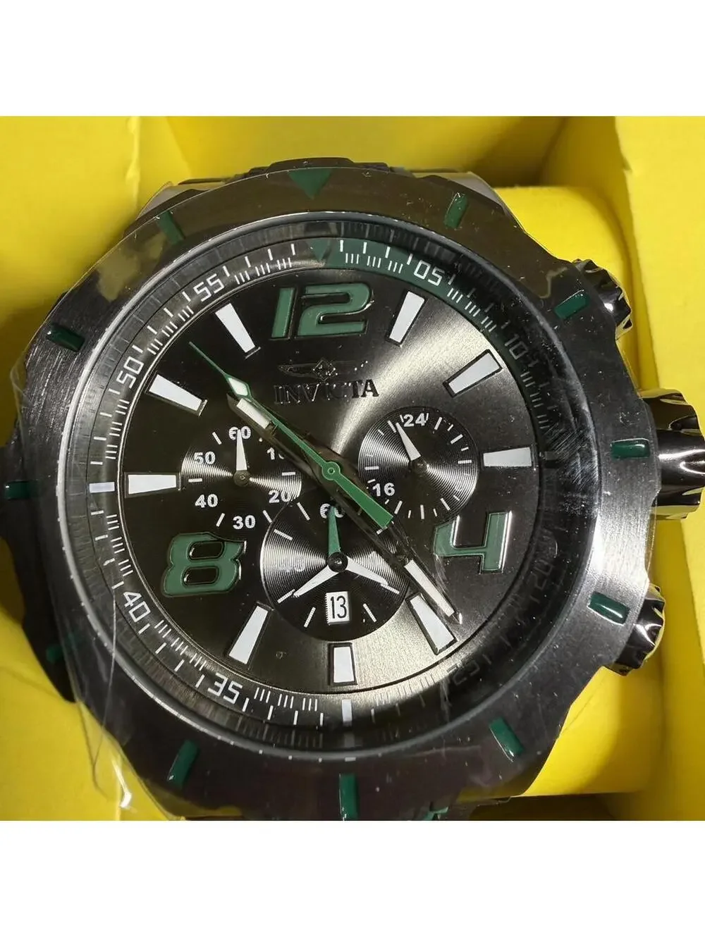 Invicta Tritnite Men's Quartz Chronograph 52mm Black/Green